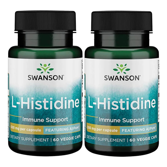 L-Histidina Ajipure 500 Mg 60 Cápsulas Vegetales Paquete Doble
