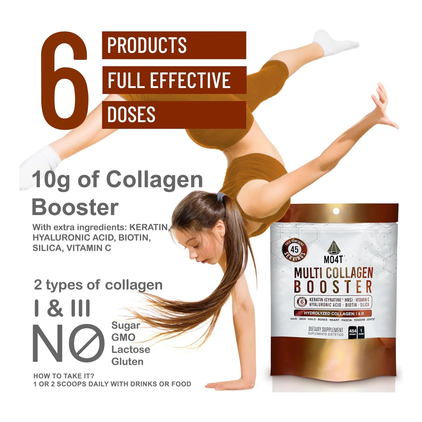 Polvo Potenciador De Colageno Multiple Extra Fuerte Con Queratina Y Biotina Para Piel Cabello Y Uñas