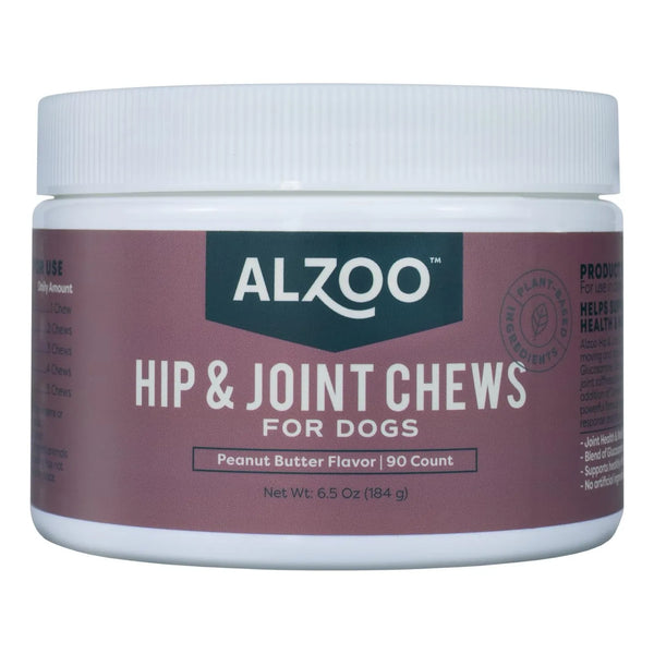 Masticables De Cadera Y Articulaciones Para Perros Sabor Mantequilla De Maní Alzoo 90 Unidades