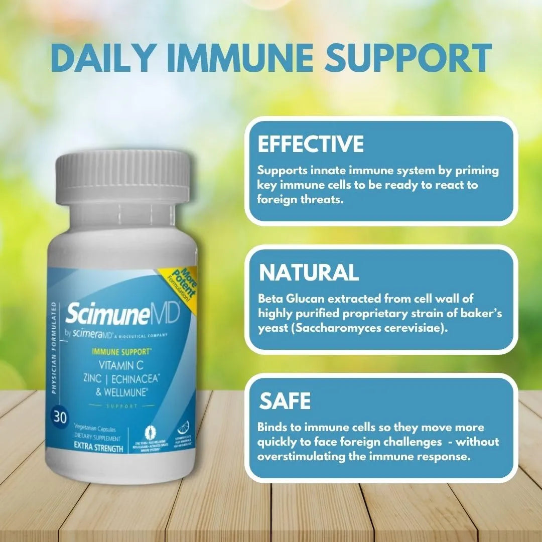 ScimeraMD Scimune Suplemento Inmunologico Zinc Quercetina Equinacea Beta Glucano 30 Capsulas