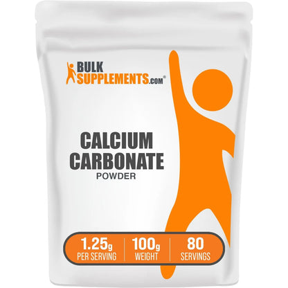Carbonato De Calcio En Polvo Grado Alimenticio 1250 Mg Alta Absorción Sin Gluten
