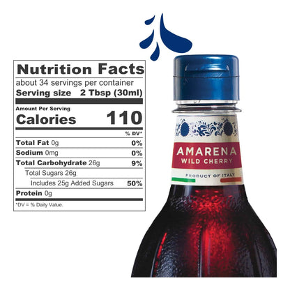 Jarabe Fabbri Cereza Amarena 1L Sabor Italiano Premium Para Bebidas Y Postres