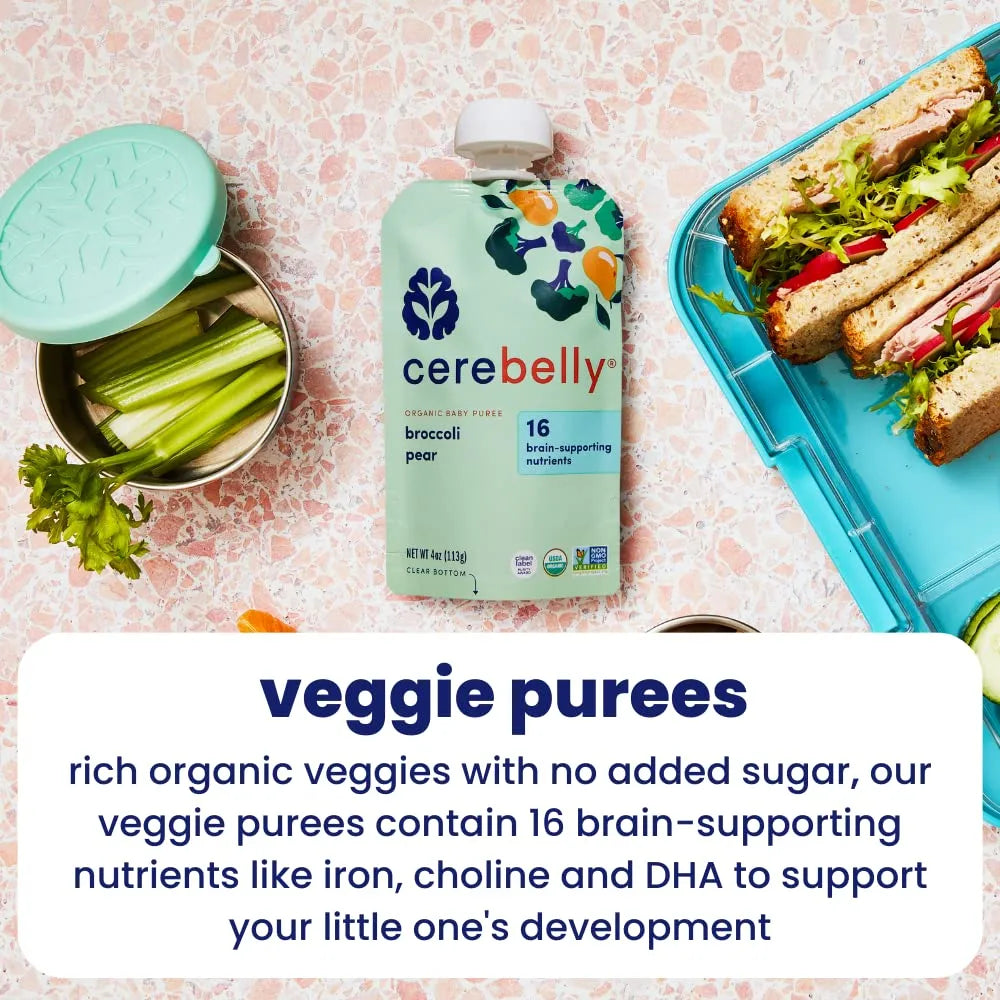 Bolsas Orgánicas De Verduras Para Bebés 113g 16 Nutrientes Cerebelly