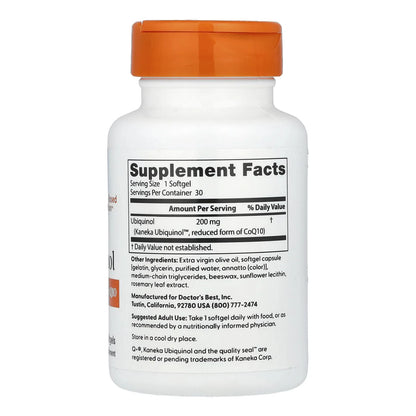 Ubiquinol Kaneka QH 200 Mg 30 Cápsulas Blandas Antioxidante Cardíaco