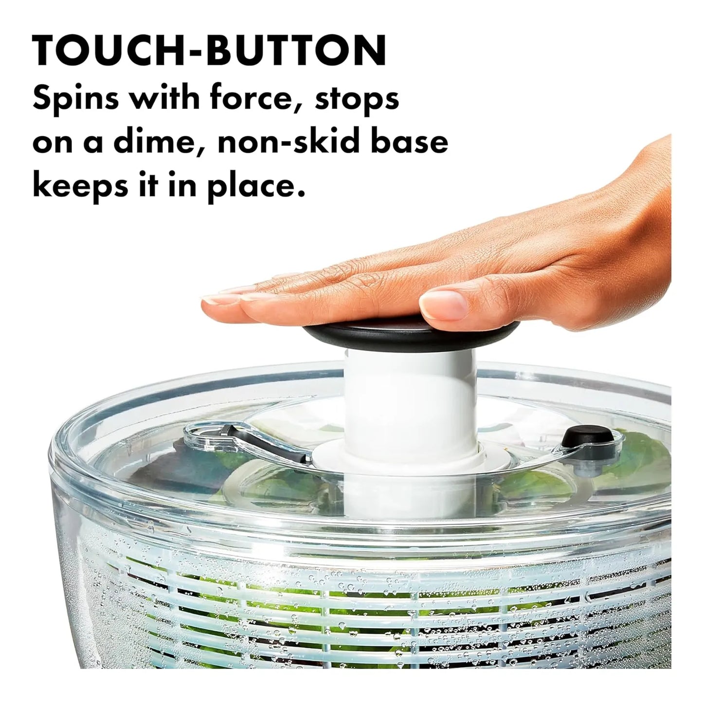Oxo Good Grips Large Salad Spinner Mezclador De Vegetales 6.22 Qt Blanco Secado Rapido Y Facil
