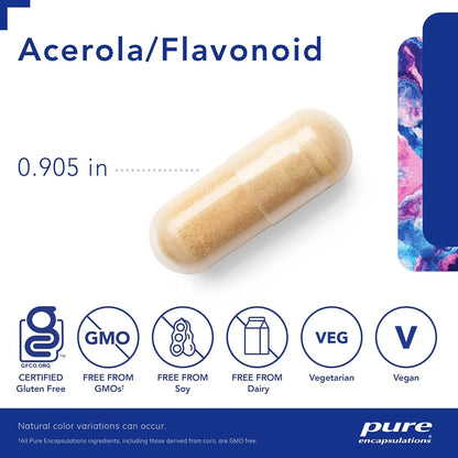 Vitamina C Natural Con Bioflavonoides De Acerola 120 Capsulas Pure Encapsulations