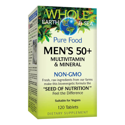Multivitamínico Mineral Para Hombres Mayores De 50 Años Whole Earth & Sea 120 Tabletas