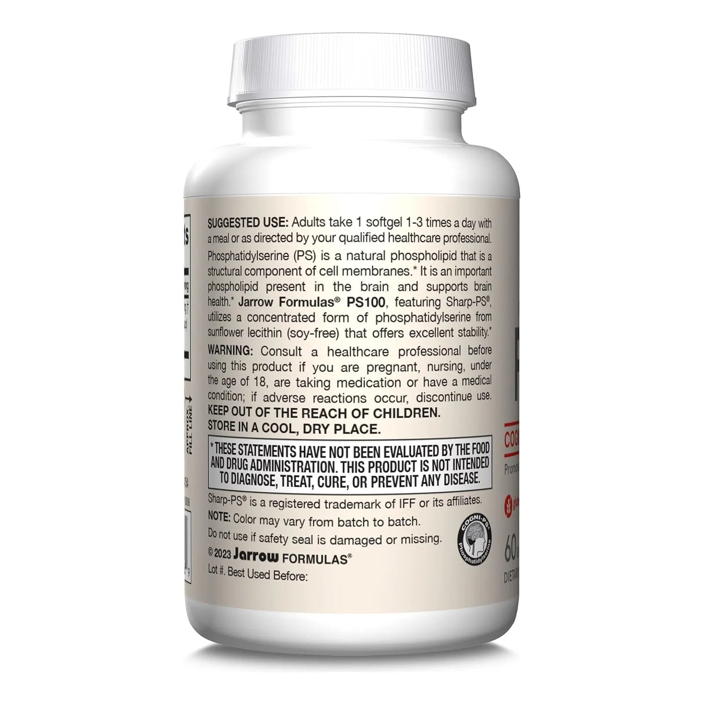 Fosfatidilserina 100 Mg Jarrow Formulas Soporte Cerebral 60 Capsulas