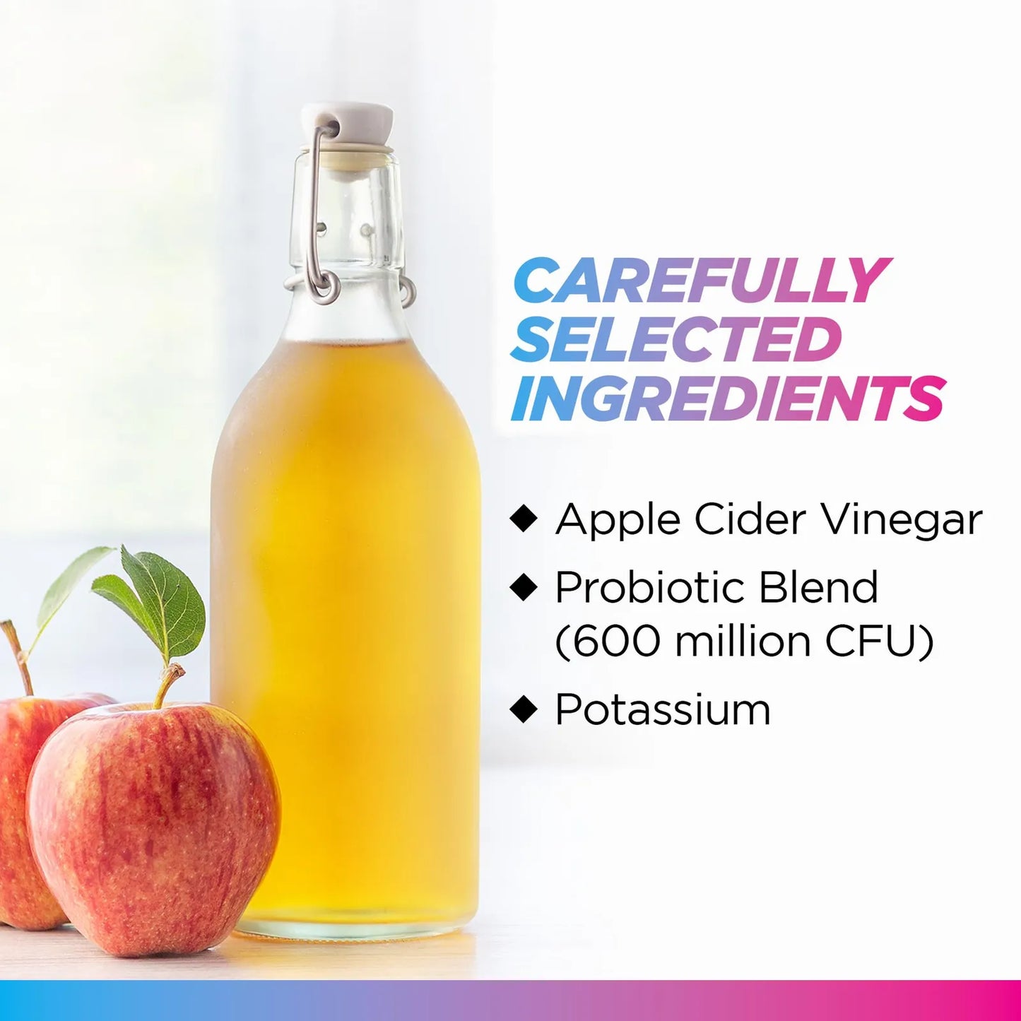 Cápsulas De Vinagre De Sidra De Manzana 1500 Mg Con Probióticos Y Potasio Para Digestión Y Energía