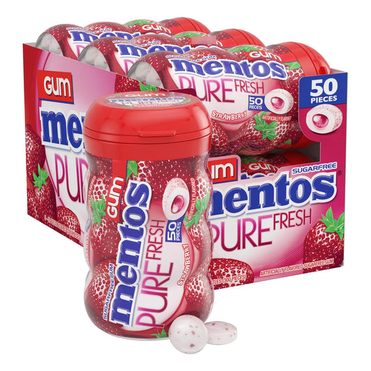 Mentos Pure Fresh Goma De Mascar Sin Azucar Con Xilitol Sabores Variados 6 Botellas