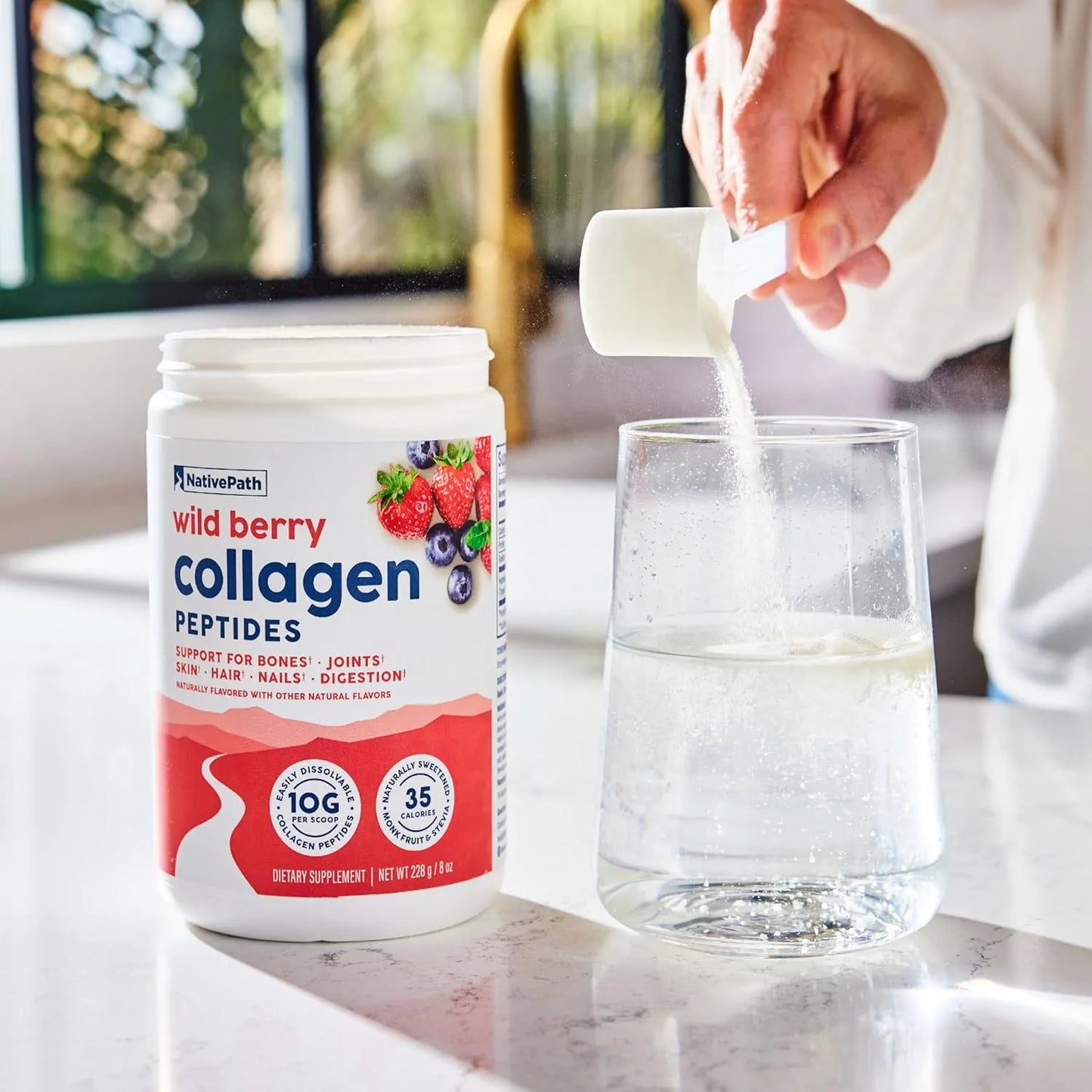 Péptidos De Colágeno En Polvo Sabor Bayas Silvestres Para Piel Cabello Y Uñas