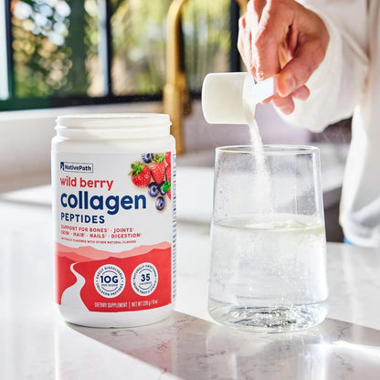Péptidos De Colágeno En Polvo Sabor Bayas Silvestres Para Piel Cabello Y Uñas