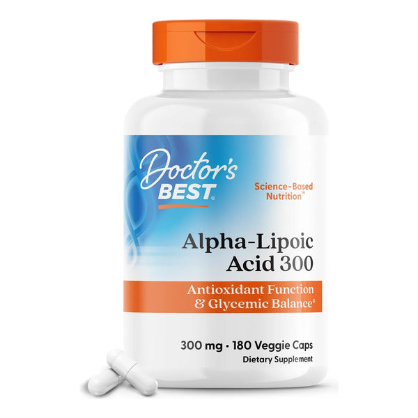 Doctors Best Alpha Lipoic Acid 300 Mg Antioxidante Balance Glucémico 180 Cápsulas Veganas