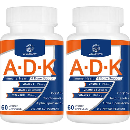 Vitamina ADK 20000 Ui 120 Cápsulas Alto Rendimiento Salud Corazón Huesos
