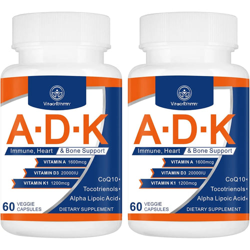 Vitamina ADK 20000 Ui 120 Cápsulas Alto Rendimiento Salud Corazón Huesos