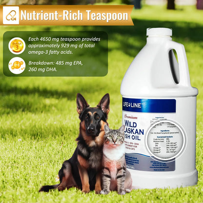 Aceite De Pescado Salvaje De Alaska Omega 3 Para Piel Y Pelo En Perros Y Gatos 66oz