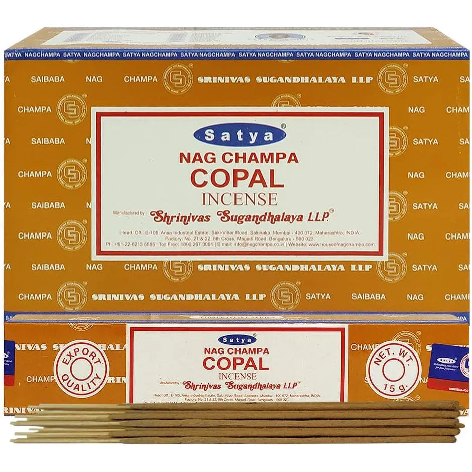 Incienso Copal Satya Con Soporte 180 Varillas Aromaterapia Natural