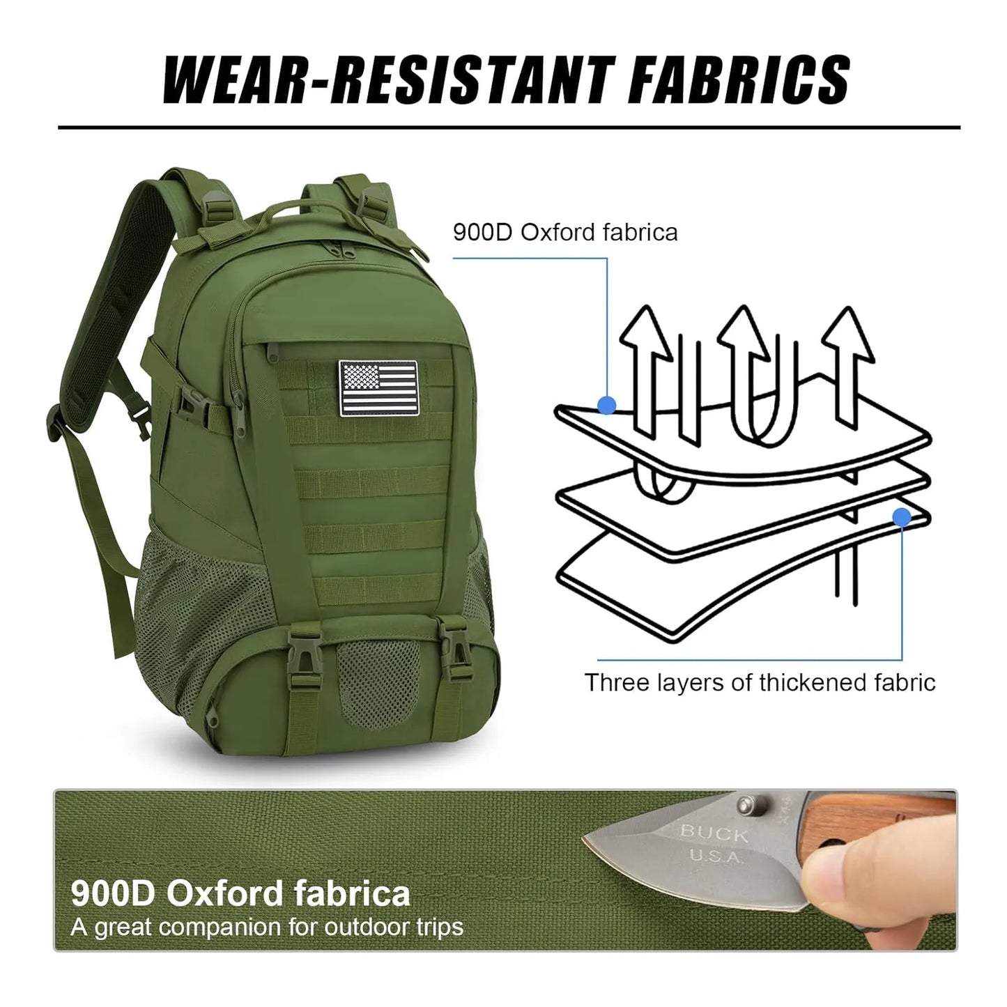 Jueachy Mochila Táctica Hombre Militar Molle Impermeable 30L
