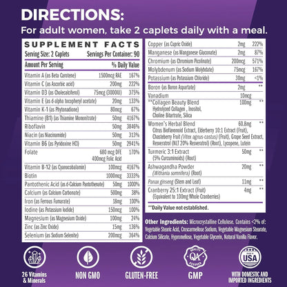 Multivitaminico Ultra 360 Mujeres Colageno Hierbas Vitamin World Energia Piel Cabello