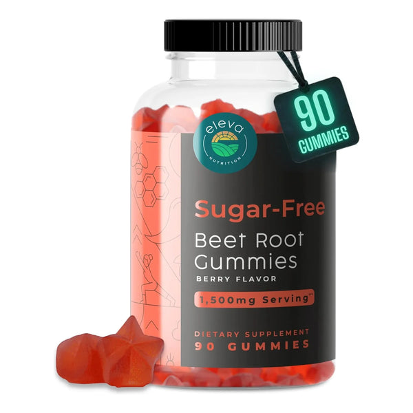 Gomitas De Remolacha Sin Azúcar Con Vitamina C Y B9 Para Energía Y Enfoque