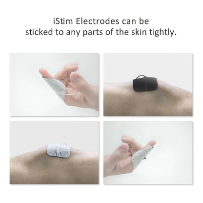 Masajeador EMS iStim Con Electrodos 5x5 Cm Gel Japonés Alivio Muscular Profesional