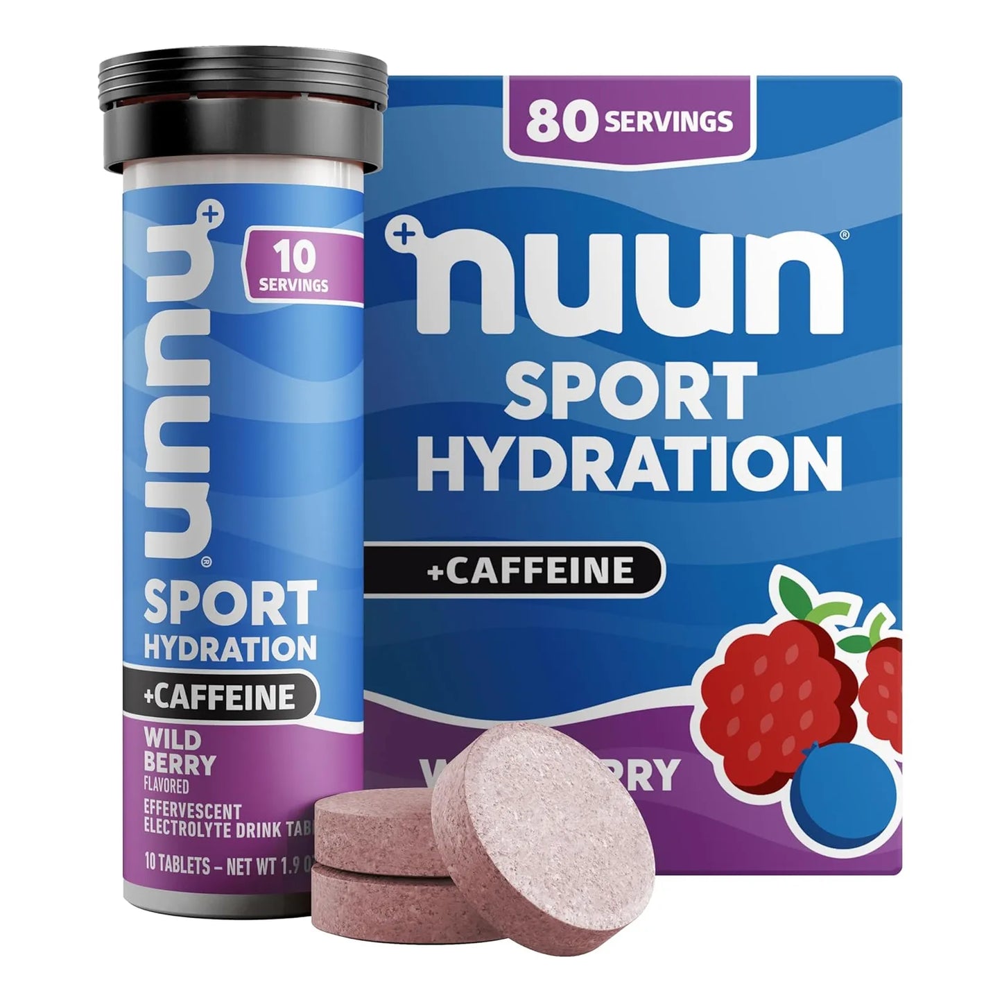 Nuun Sport Cafeína Tableta Bebida Electrolítica 10 Unidades Sabor Baya Silvestre