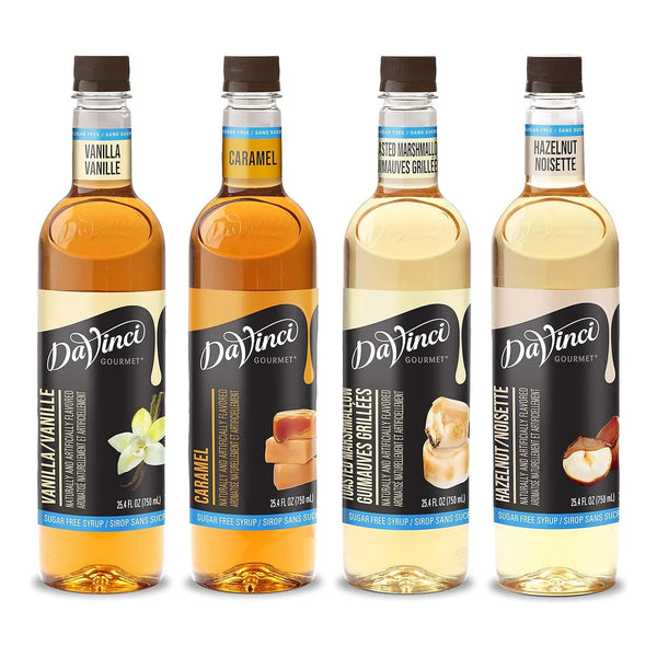 Jarabe Sin Azucar Davinci Gourmet Paquete Variado 4 Sabores 25.4 Oz Importado