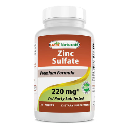 Sulfato De Zinc 220 Mg 120 Tabletas Probado En Laboratorio Sin Gluten Y Sin Omg