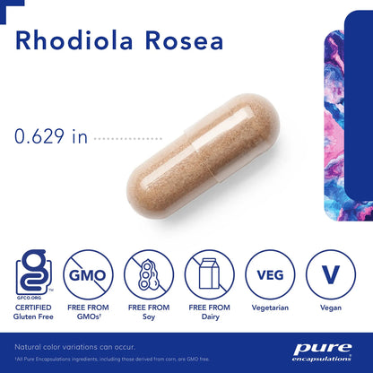 Rhodiola Rosea Suplemento Para Estrés Ocasional Resistencia Y Alivio De Fatiga 90 Cápsulas Veganas