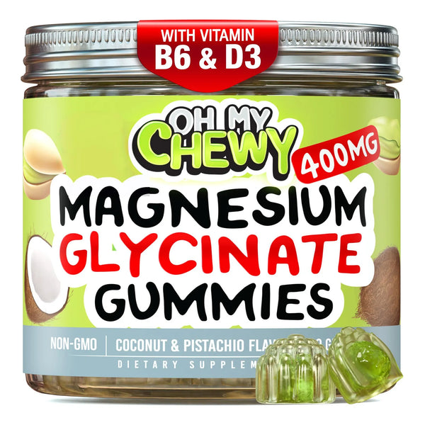 Gomitas De Magnesio 400 Mg Con B6 Y D3 Para Dormir Y Relajación Muscular