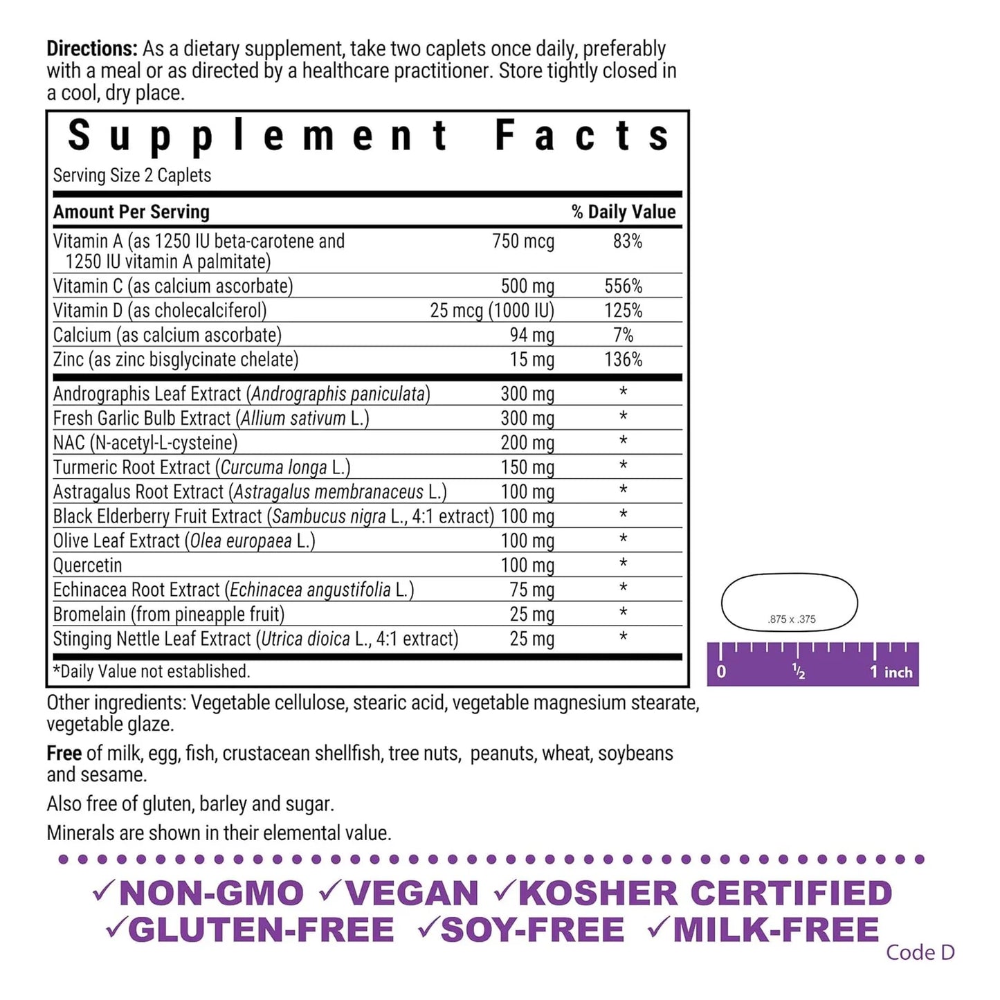 Fórmula Natural De Alimentos Integrales Para Defensa Inmunológica Bluebonnet Nutrition 60 Comprimidos