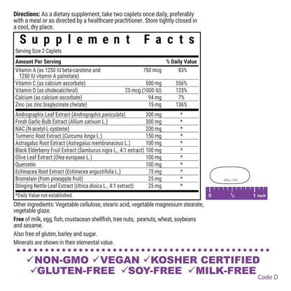 Fórmula Natural De Alimentos Integrales Para Defensa Inmunológica Bluebonnet Nutrition 60 Comprimidos