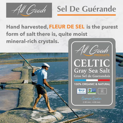 Sal Celta Orgánica Gruesa 142g 82 Minerales Pura Y Natural