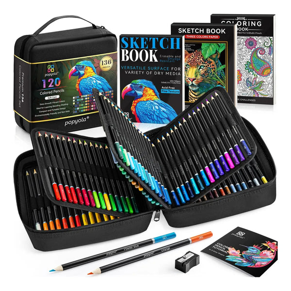 Juego De Lapices De Colores Pro Popyola Suministros De Arte Colores Vibrantes Y Mina Resistente