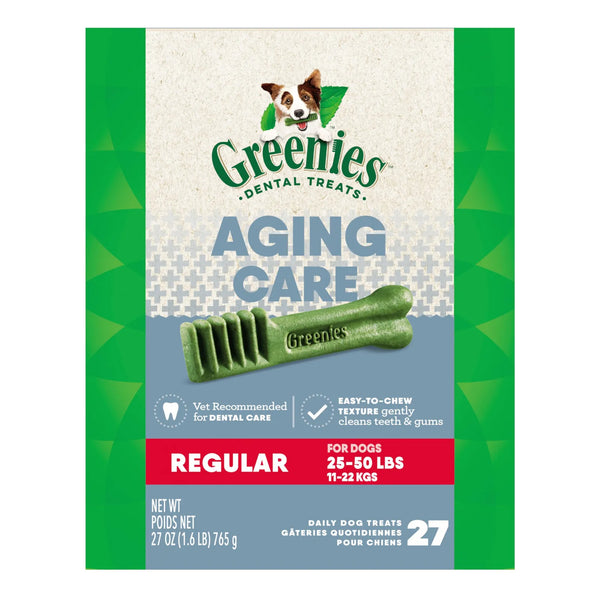 Golosinas Dentales Naturales GREENIES Aging Care Para Perros 27 Onzas