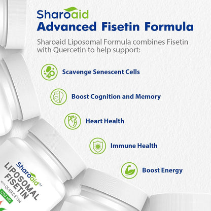 Fisetina Liposomal Con Quercetina 1200 Mg Antioxidante Premium Para Longevidad Celular