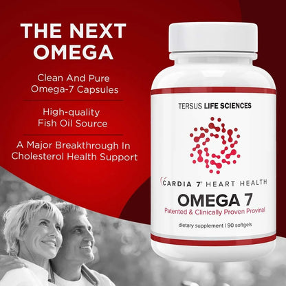 Cardia 7 Heart Health Omega 7 Suplemento Cardiaco Sin Olor a Pescado 60 Geles