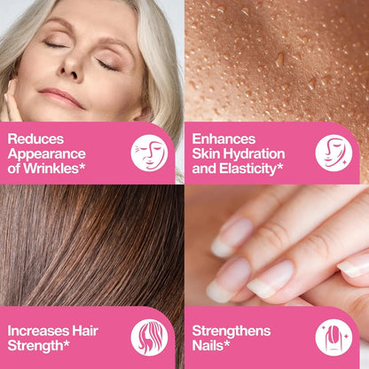 Péptidos De Colágeno Hidrolizados En Polvo Piel Joven Cabello Fuerte Uñas Resistentes