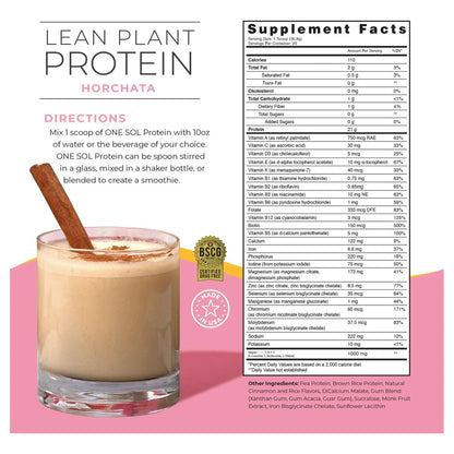 Horchata De Proteína Vegetal En Polvo Bajo En Carbohidratos Sin Gluten