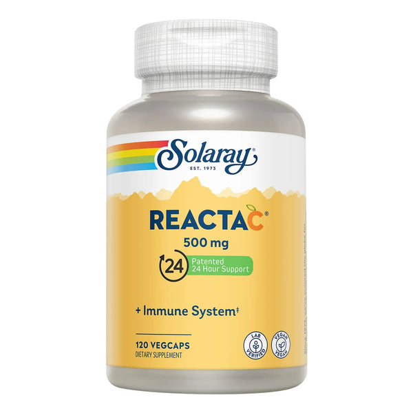 Reacta C Vitamina C 500 Mg Con Bioflavonoides 200 Mg Suplemento Inmunologico Vegano 120 Capsulas