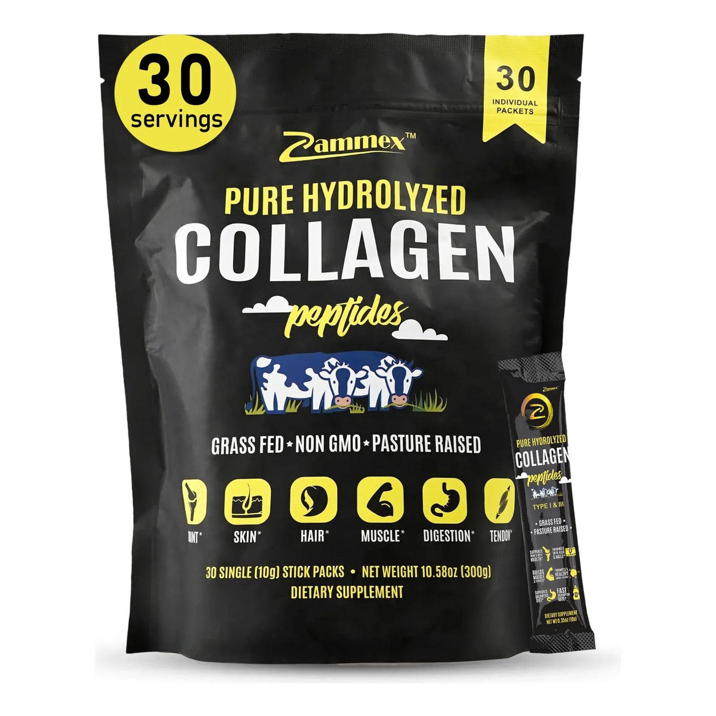 Péptidos De Colágeno En Polvo Tipo I Y III Para Piel Cabello Y Uñas 30 Sobres Sin Sabor