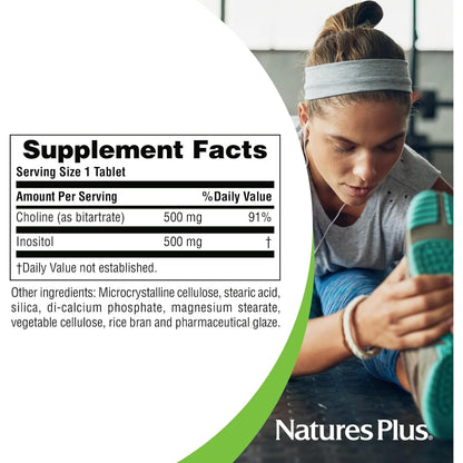 Colina E Inositol 500 Mg 60 Tabletas Apoyo Sistema Nervioso Y Hepático