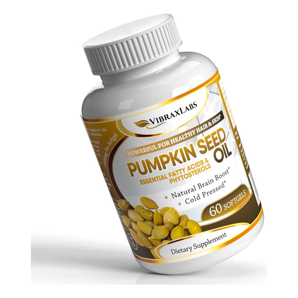 Aceite De Semilla De Calabaza Prensado En Frio 1000 Mg Cabello Piel Y Prostat