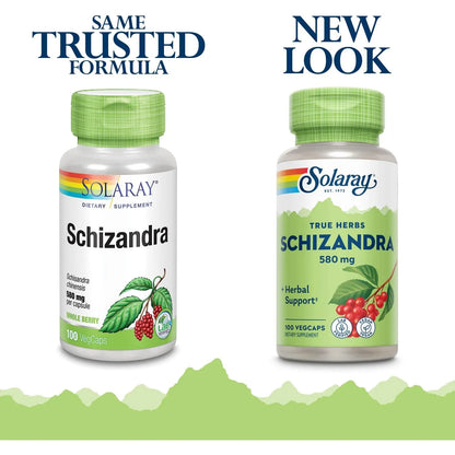 Bayas De Schizandra 580 Mg 100 Capsulas Antioxidante Energia Solaray