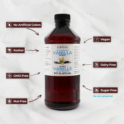 Extracto Vainilla Artificial LorAnn 473 Ml Sabor Intenso Sin Decolorar