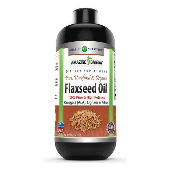 Aceite De Linaza Omega 3 Lignanos Fibra Liquida 473 Ml Sin OMG Sin Gluten