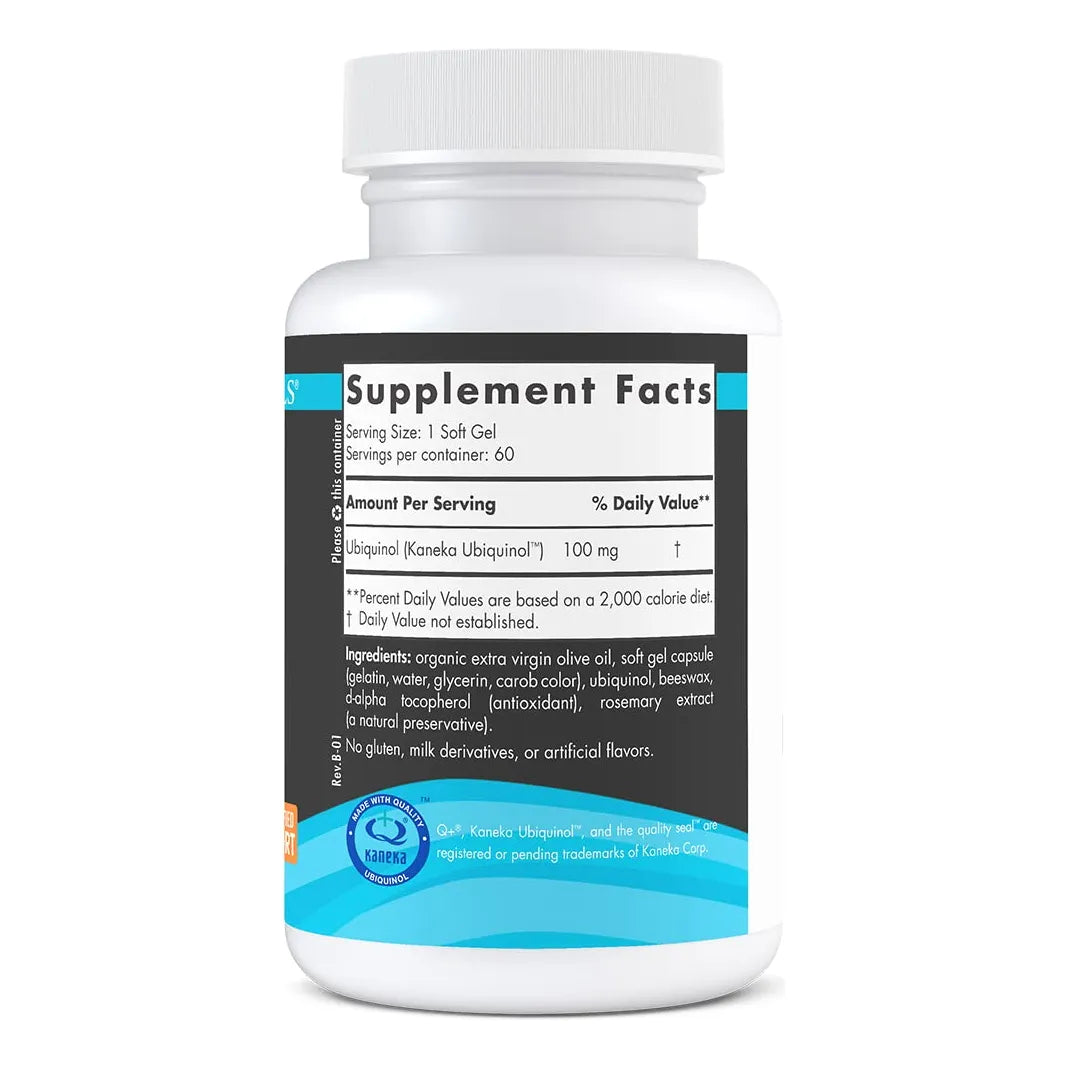Nordic CoQ10 Ubiquinol Sport 60 Mini Geles Blandos 100 Mg Salud Cardíaca Y Energía