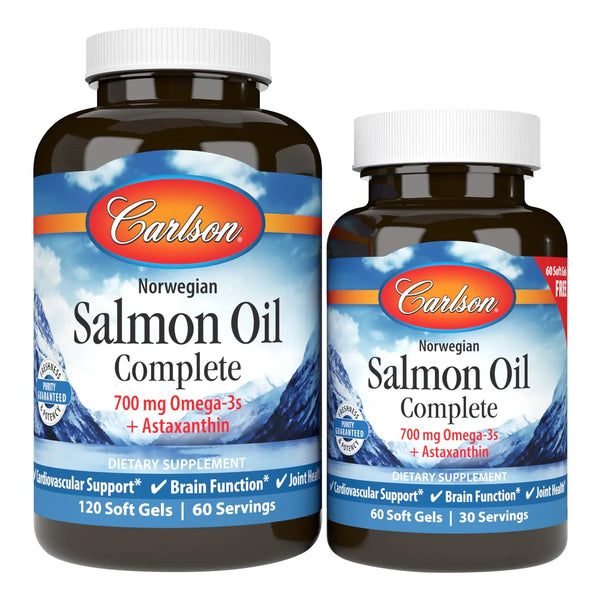Aceite De Salmón Noruego 700 Mg Omega 3 Con Astaxantina 120+60 Cápsulas Blandas