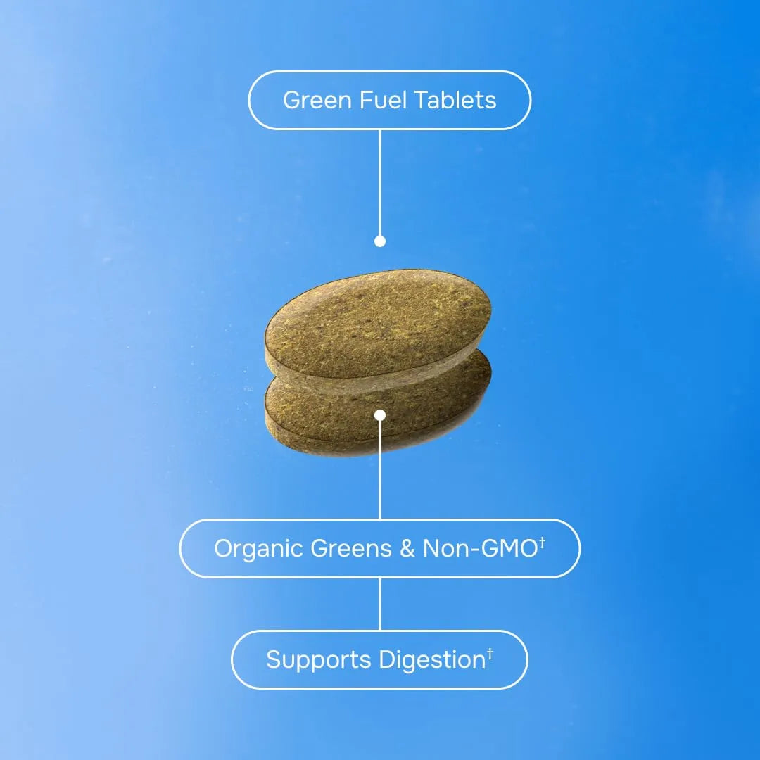 Tabletas Orgánicas Green Fuel Mezcla De Frutas Y Verduras Energía Natural