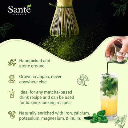 Matcha Japonés Ceremonial Orgánico Aichi Primera Cosecha Con Agave Endulzado Natural
